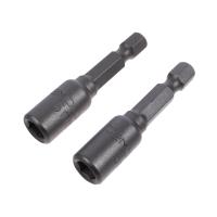 Головка торцевая магнитная 6 х 45 мм, хвостовик 1/4" Е, CrV, 2 шт., (уп.)