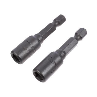 Головка торцевая магнитная 6 х 45 мм, хвостовик 1/4" Е, CrV, 2 шт., (уп.)