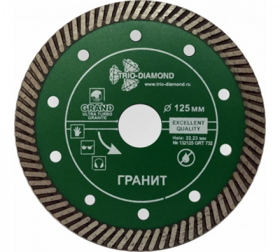 Диск алмазный отрезной ультра 125*22,23 Турбо серия Grand hot press Гранит GRT732